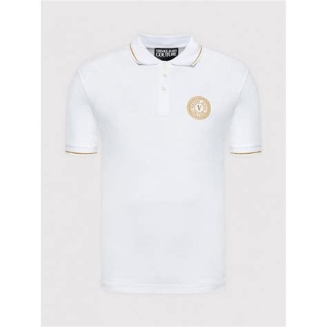 versace polo white gold|versace pink logo t shirt.